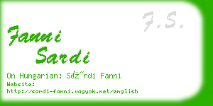 fanni sardi business card